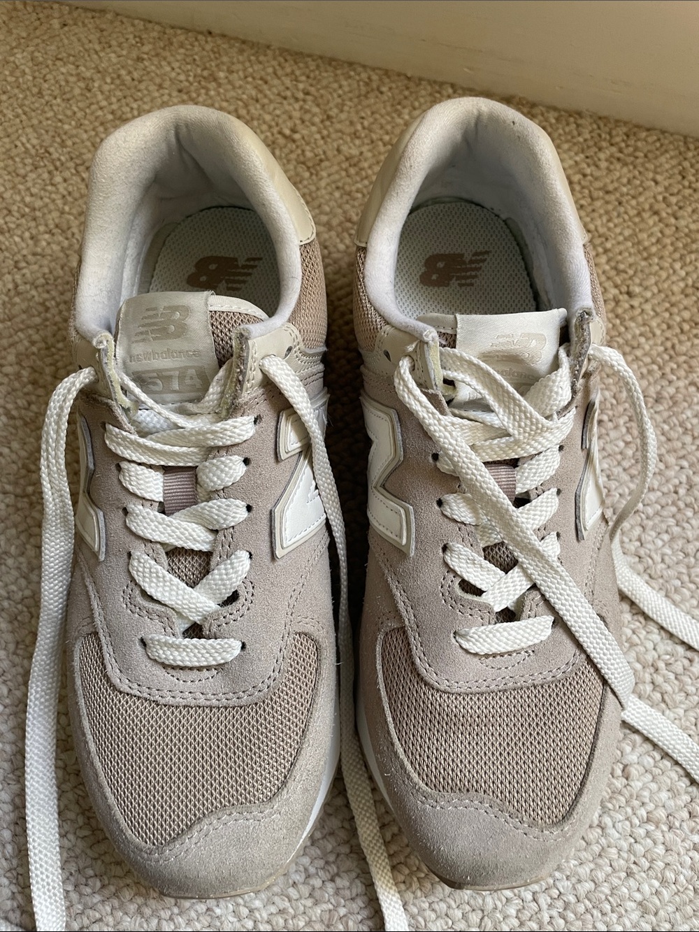 New Balance Women’s 574 Stacked Platform Driftwood WL574ZSM Sneakers LIKE NEW - Picture 6 of 9